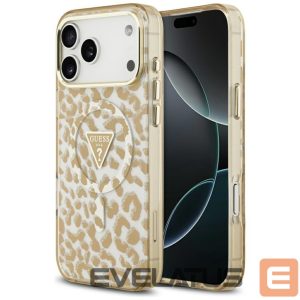 Kitos prekės Guess  Guess Leopard Glitter MagSafe Case for iPhone 17 Pro Max - Brown 