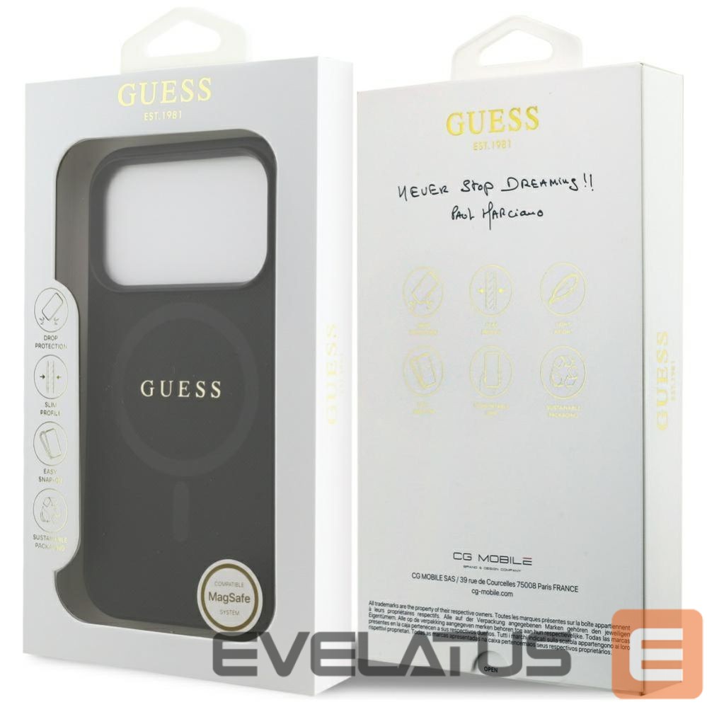 Kitos prekės Guess Guess Saffiano Classic Logo MagSafe Case for iPhone 17 Pro - Black