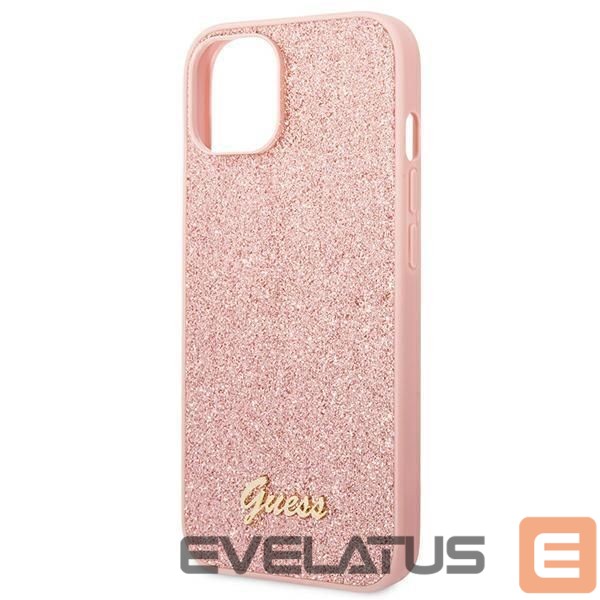 Nugarėlės dėklai Guess Guess GUHCP14MHGGSHP iPhone 14 Plus 6,7" różowy/pink hard case Glitter Script