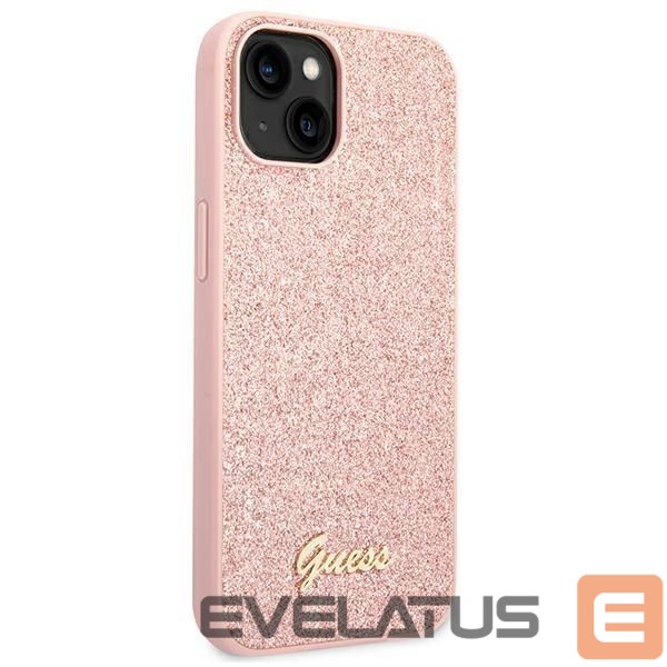 Nugarėlės dėklai Guess Guess GUHCP14MHGGSHP iPhone 14 Plus 6,7" różowy/pink hard case Glitter Script