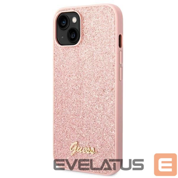 Nugarėlės dėklai Guess Guess GUHCP14MHGGSHP iPhone 14 Plus 6,7" różowy/pink hard case Glitter Script