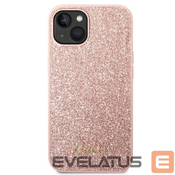 Nugarėlės dėklai Guess Guess GUHCP14MHGGSHP iPhone 14 Plus 6,7" różowy/pink hard case Glitter Script