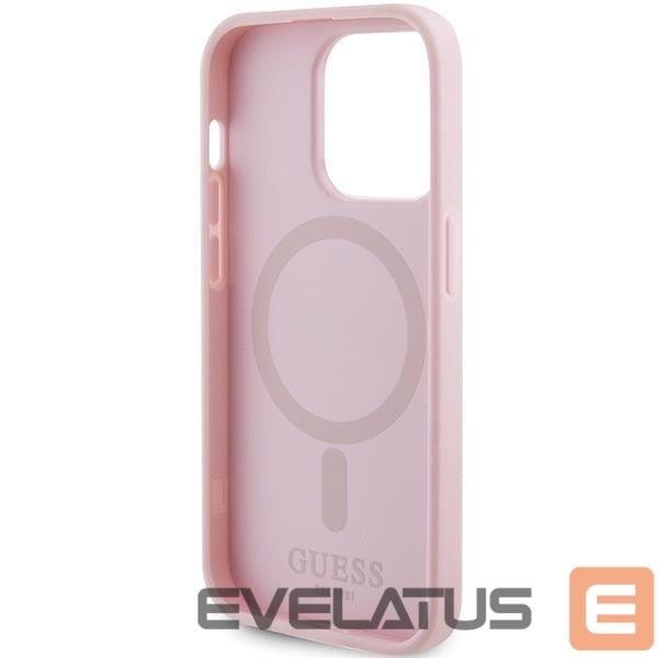 Nugarėlės dėklai Guess Guess GUHMP14LPSAHMCP case for iPhone 14 Pro - pink Saffiano MagSafe