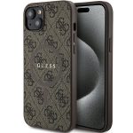 Nugarėlės dėklai Guess  Guess 4G Collection Leather Metal Logo MagSafe Case for iPhone 15 Plus / 14 Plus - Brown 