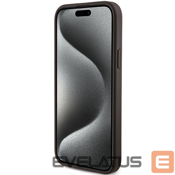 Nugarėlės dėklai Guess Guess 4G Collection Leather Metal Logo MagSafe Case for iPhone 15 Plus / 14 Plus - Brown