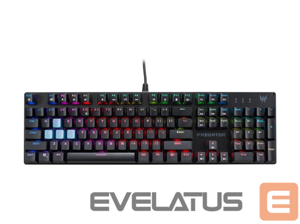 Kompiuterio klaviatūra Acer Predator Aethon 303 | Keyboard | Wired | US | Kailh Blue | Black | Retail Pack