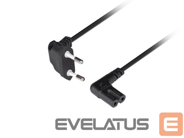 Kabelis Lanberg CEE 7/16 to IEC 320 C7 Euro (radio) power cord 3m angled VDE | CA-C7CA-12CC-0030-BK
