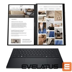Nešiojamas kompiuteris Asus  | Zenbook Duo UX8406CA-QL287W | Inkwell Gray | 14 " | OLED | Touchscreen | FHD | 1920 x 1200 pixels | Intel Core Ultra 7 | 255H | 16 GB | LPDDR5X | Solid-state drive capacity 1000 GB | Intel Arc Graphics | Windows 11 Home | 802.11be | Bluetooth version 5.4 | Keyboard language US international | Keyboard backlit | Warranty 24 month(s) | Battery warranty 12 month(s) 