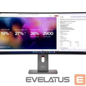 Monitoriai Lenovo  | ThinkVision P40WD-40 | 39.7 " | IPS | WUHD | 21:9 | 120 Hz | 4ms GtG (Extreme mode) / 6ms GtG (Typical mode) ms | 5120 x 2160 pixels | 400 cd/m² | HDMI ports quantity 1 | Eclipse Black 