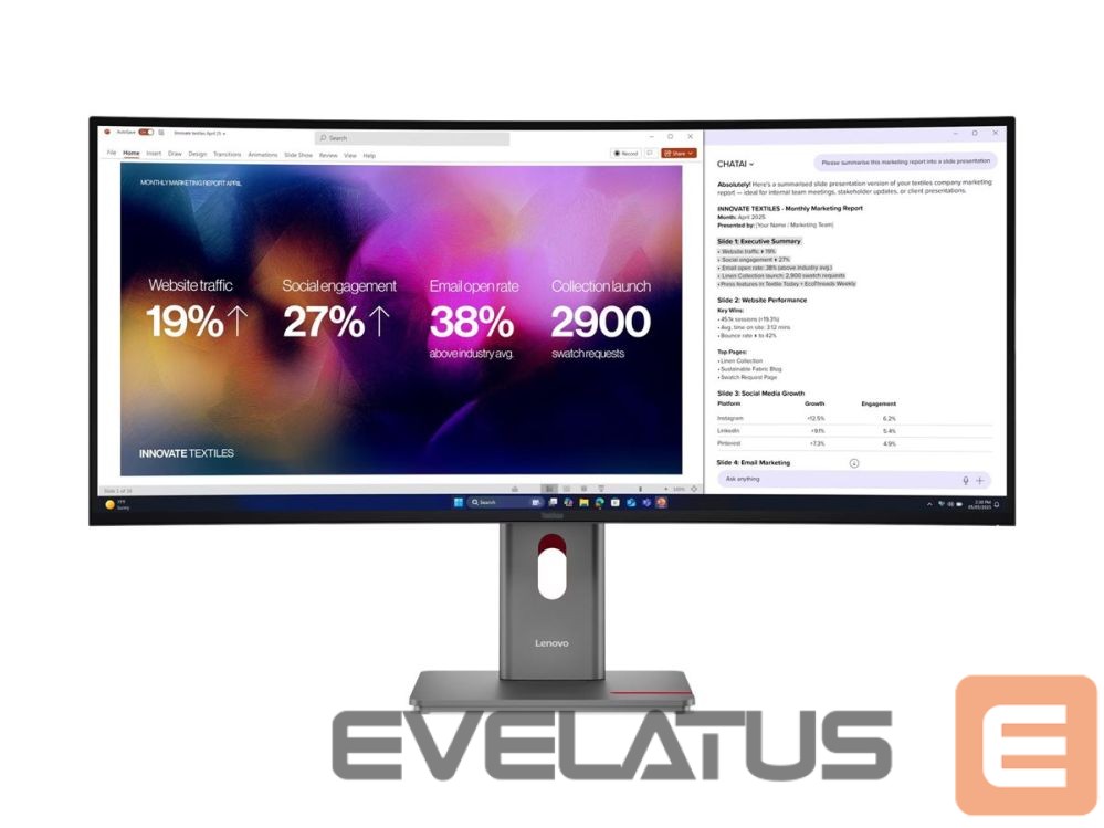 Monitoriai Lenovo | ThinkVision P40WD-40 | 39.7 " | IPS | WUHD | 21:9 | 120 Hz | 4ms GtG (Extreme mode) / 6ms GtG (Typical mode) ms | 5120 x 2160 pixels | 400 cd/m² | HDMI ports quantity 1 | Eclipse Black