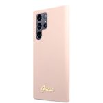 Nugarėlės dėklai Guess Samsung Samsung S22 Ultra Silicone Metal Logo Case Pink