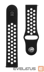 Dirželis Tactical  22mm Double Silicone Watch Strap and Watch Band Black White