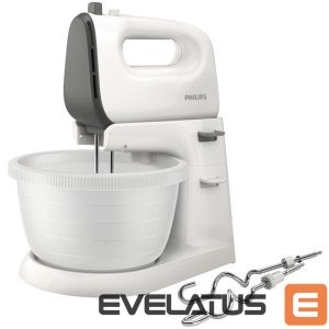 Maišytuvai ir maišytuvai Philips  Mixer  Viva Collection HR3745/00 Mixer with bowl, 450 W, Number of speeds 5, Turbo mode, White 