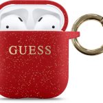 Dėklai ausinėms Guess  Airpods Pro Glitter Silicone Case Red