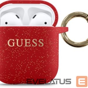 Dėklai ausinėms Guess  Airpods Pro Glitter Silicone Case Red