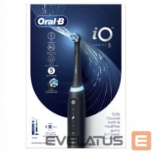 Dantų šepetėlis Oral-B  Electric Toothbrush iO5 Rechargeable, For adults, Number of brush heads included 1, Matt Black, Number of teeth brushing modes 5 