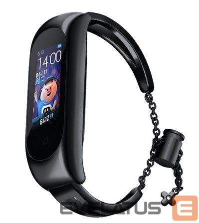 Dirželis iLike Metal band bracelet strap for Xiaomi Mi Band 6 / 5 / 4 / 3 Black