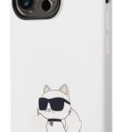 Nugarėlės dėklai Karl Lagerfeld Apple iPhone 14 Pro Liquid Silicone Choupette NFT Case White