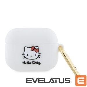 Dėklai ausinėms Hello Kitty Apple Airpods Pro cover Silicone 3D Kitty Head White