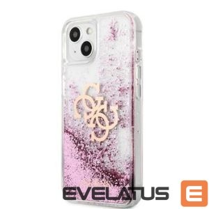 Nugarėlės dėklai Guess  iPhone 13 Mini Liquid Glitter Pink Case Transparent