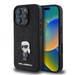 Nugarėlės dėklai Karl Lagerfeld - iPhone 16 Pro Fixed Glitter Metal Ikonik Case Black