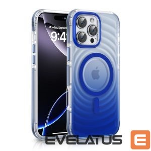 Nugarėlės dėklai Evelatus Apple iPhone 15 EchoWave Clear MagSafe Blue
