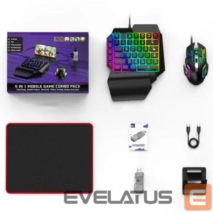 Kitas kompiuterio priedas Saitake  M9 5in1 Mobile Game Station Adapter with usb keyborard / usb mouse / pad / phone holder Grey