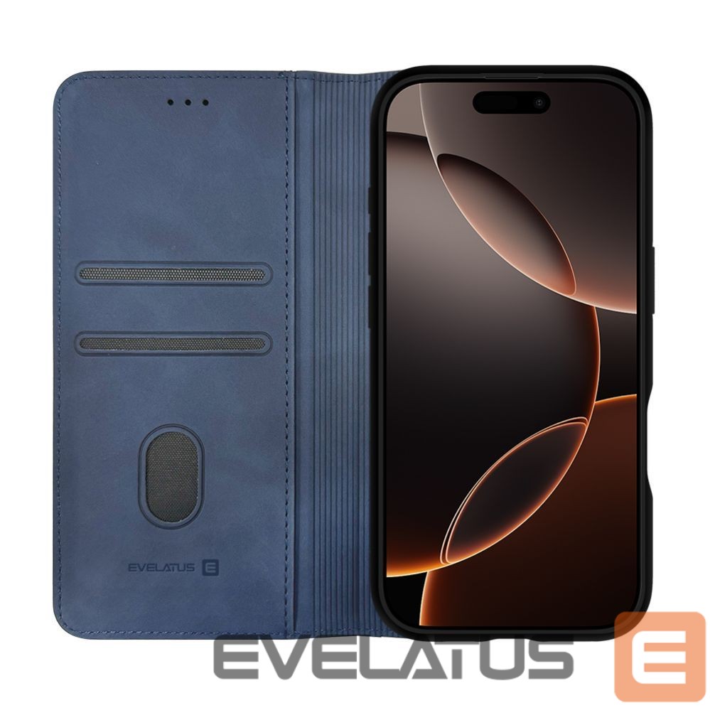Knygos tipo dėklas dėklai Evelatus Apple iPhone 17 Pro Max Book Case Blue