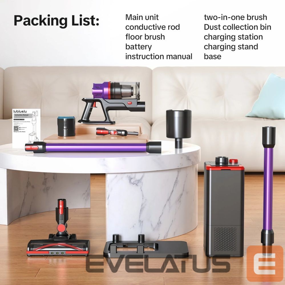 Dulkių siurblys Lubluelu Cordless Vacuum Cleaner X1000 with 2.5L Self-Emptying Dust Station