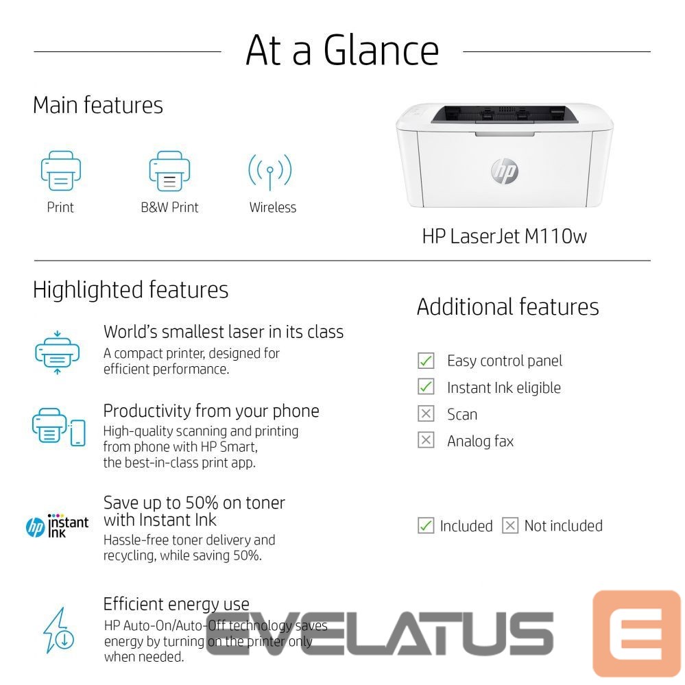 Spausdintuvai HP HP LaserJet M110W Printer