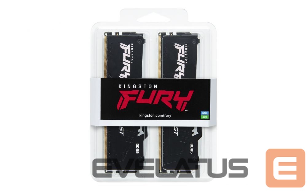 DDR4 atmintis Kingston Fury Beast 16GB DDR5, 6000 MHz, CL36, 288-Pin, DIMM Kit (8GB x 2)