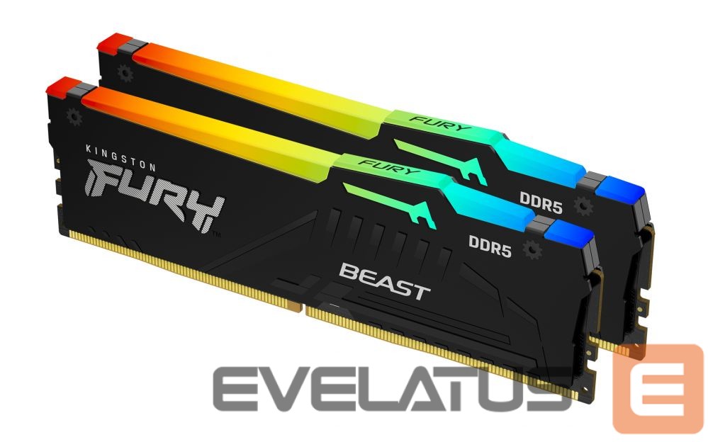 DDR4 atmintis Kingston Fury Beast 16GB DDR5, 6000 MHz, CL30, 288-Pin, DIMM Kit (8GB x 2)