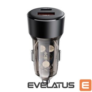 Adapteriai Acefast  Acefast B12 car charger 60W USB-A / USB-C - black 