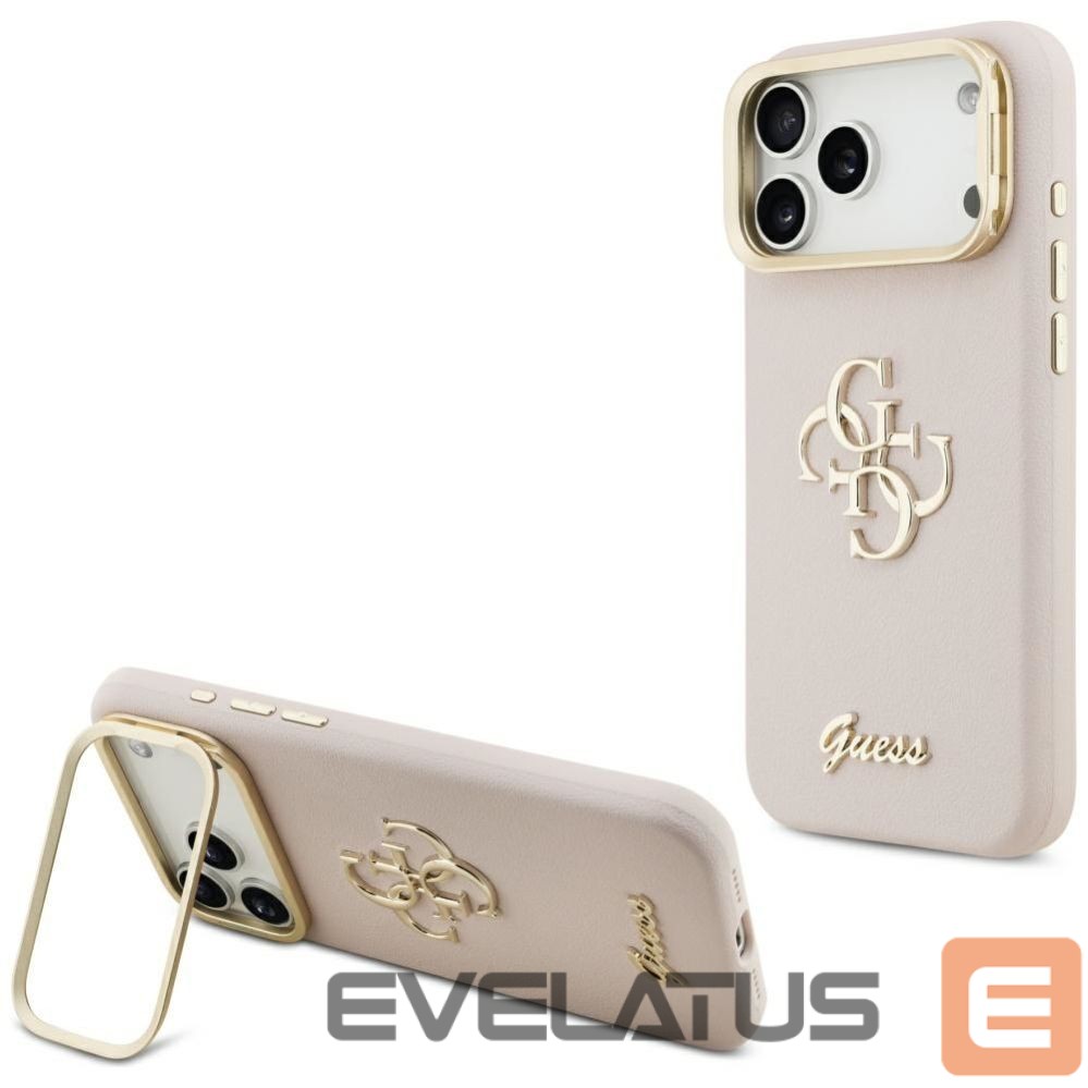 Kitos prekės Guess Guess Grained Big 4G & Stand Camera Case for iPhone 17 Pro Max - Pink
