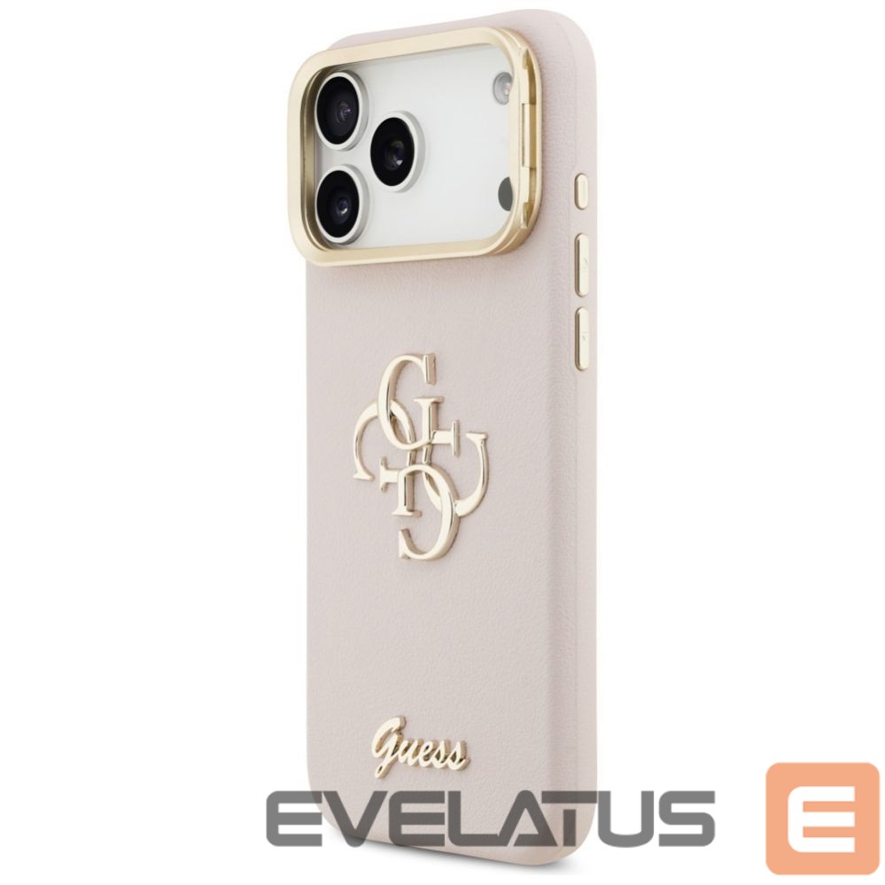 Kitos prekės Guess Guess Grained Big 4G & Stand Camera Case for iPhone 17 Pro Max - Pink