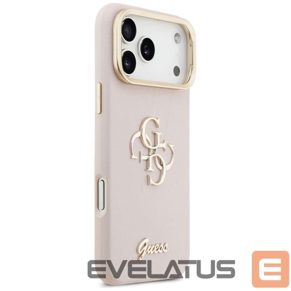 Kitos prekės Guess Guess Grained Big 4G & Stand Camera Case for iPhone 17 Pro Max - Pink