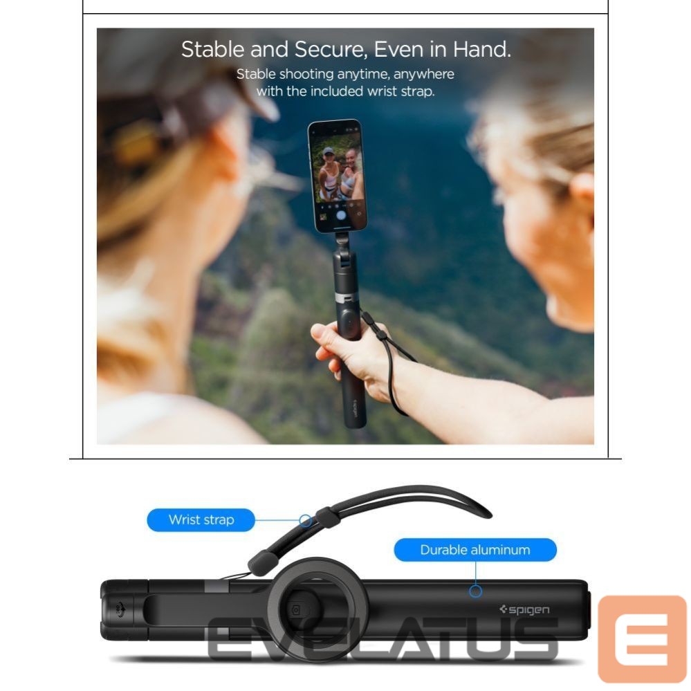 Kitos prekės Spigen Spigen S582W Bluetooth Selfie Stick - Black