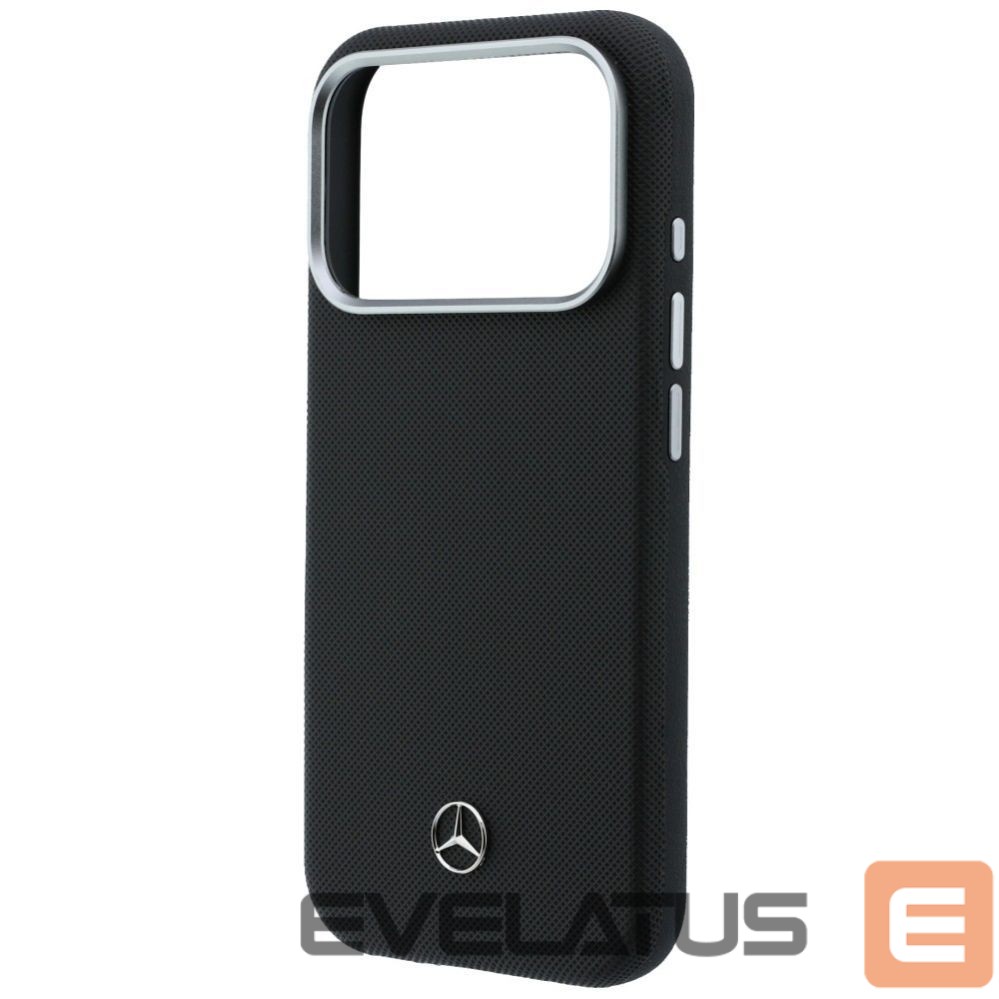 Kitos prekės Mercedes-Benz Mercedes Leather Semi Wrap Grill Pattern MagSafe Case for iPhone 17 Pro - Black