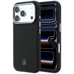 Kitos prekės Mercedes-Benz  Mercedes Leather Semi Wrap Wood Effect MagSafe Case for iPhone 17 Pro Max - Black 