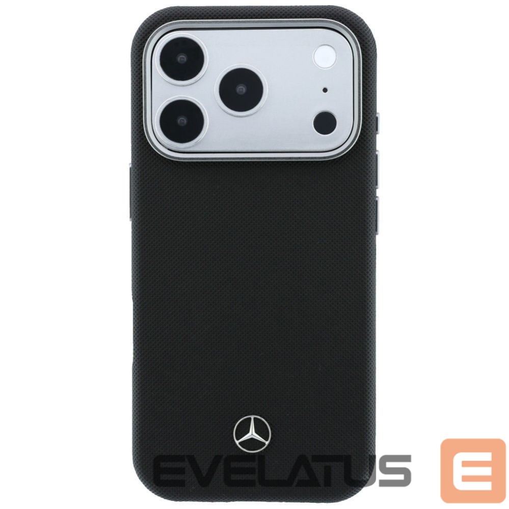 Kitos prekės Mercedes-Benz Mercedes Leather Semi Wrap Wood Effect MagSafe Case for iPhone 17 Pro Max - Black