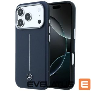 Kitos prekės Mercedes-Benz  Mercedes Leather Semi Wrap Iconic Line MagSafe Case for iPhone 17 Pro Max - Navy Blue 