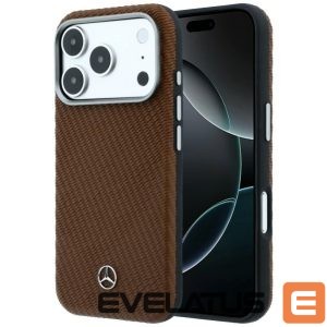 Kitos prekės Mercedes-Benz  Mercedes Leather Semi Wrap Wood Effect MagSafe case for iPhone 17 Pro - brown 