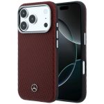 Kitos prekės Mercedes-Benz  Mercedes Leather Semi Wrap Wood Effect MagSafe Case for iPhone 17 Pro - Red 