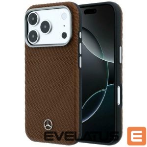 Kitos prekės Mercedes-Benz  Mercedes Leather Semi Wrap Wood Effect MagSafe Case for iPhone 17 Pro Max - Brown 