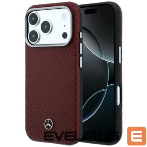Kitos prekės Mercedes-Benz  Mercedes Leather Semi Wrap Wood Effect MagSafe Case for iPhone 17 Pro Max - Red 