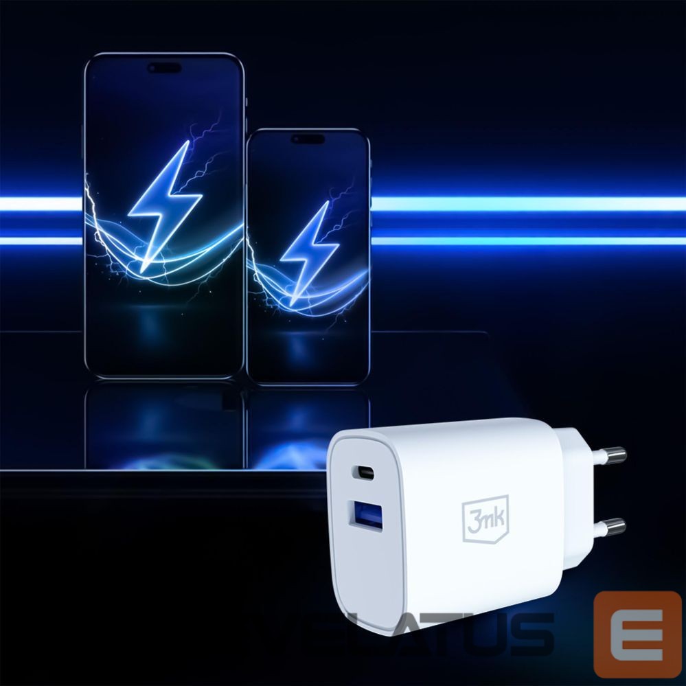 Kitos prekės 3MK 3mk FlowPower 25W 1A1C PD QC4+ Wall Charger - White
