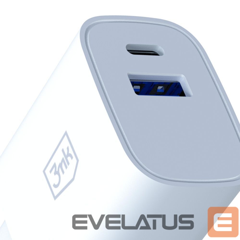 Kitos prekės 3MK 3mk FlowPower 25W 1A1C PD QC4+ Wall Charger - White