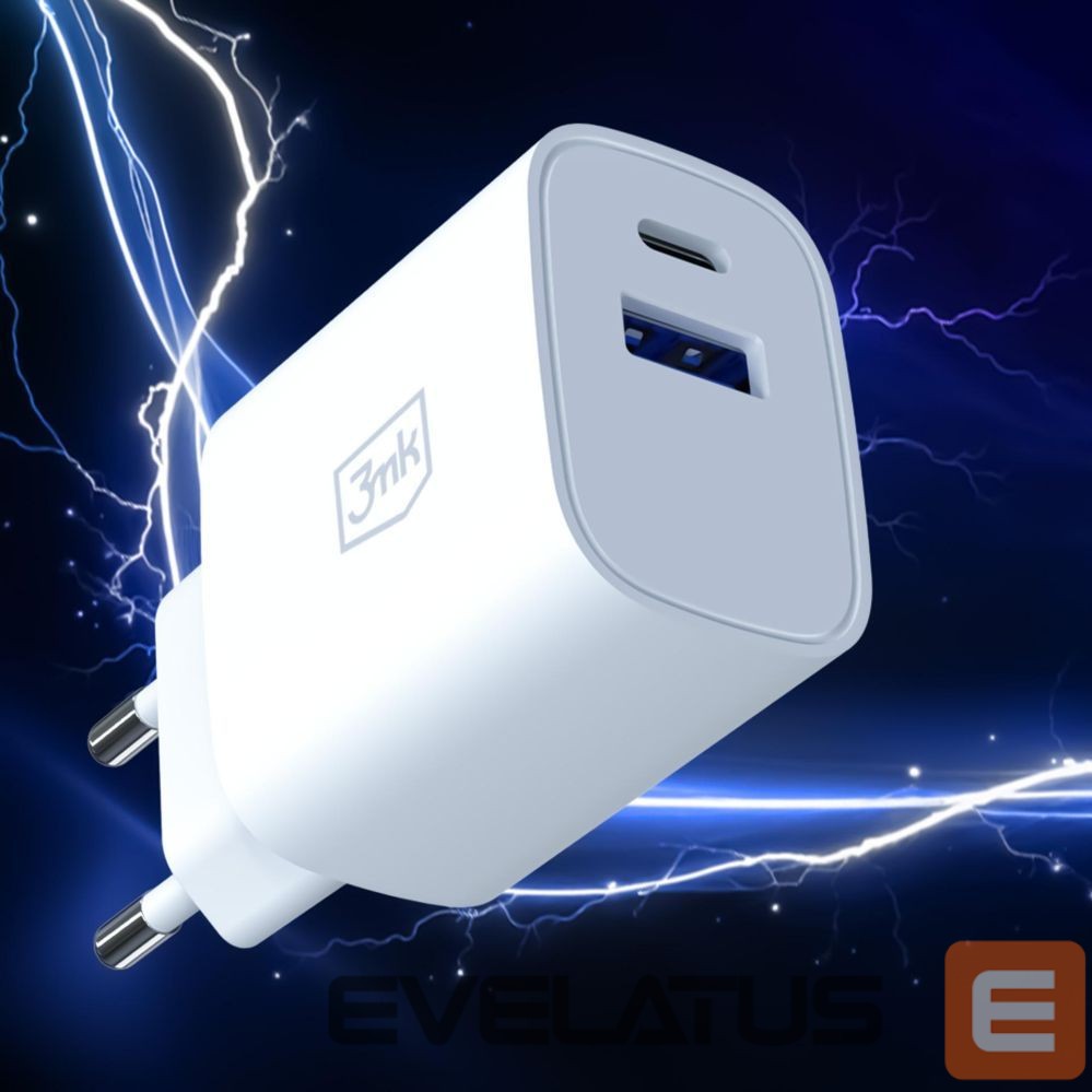 Kitos prekės 3MK 3mk FlowPower 30W 1A1C PD 3.0 QC4+ Wall Charger - White