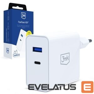 Kitos prekės 3MK  3mk FlowPower 45W 1A1C PD3.0 QC4+ Wall Charger - White 