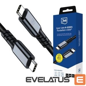 Kitos prekės 3MK  3mk Hyper Cable N-SERIES USB-C / USB-C Thunderbolt 4 2m 48V / 5A 40Gb/s 240W 8K60Hz - black 